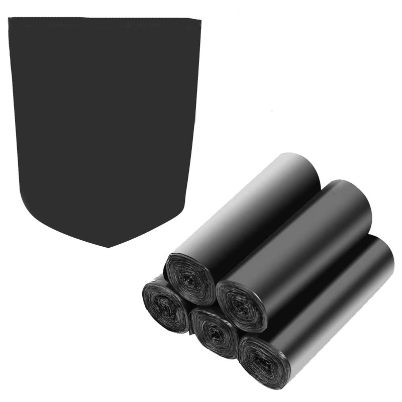 Inwaysin 4-6 Gallon Recycled Trash Bags Biodegradable Trash Bags Compostable Garbage bags Recycling bags Degradable Waste basket Liners Bags for Bathroom Kitchen Bedroom Living Room Office (Black, 100 Counts) - Image 1
